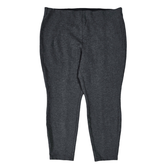 White House Black Market Heather Gray Ponte Knit Back Seam Cropped Leggings - Picture 1 of 9